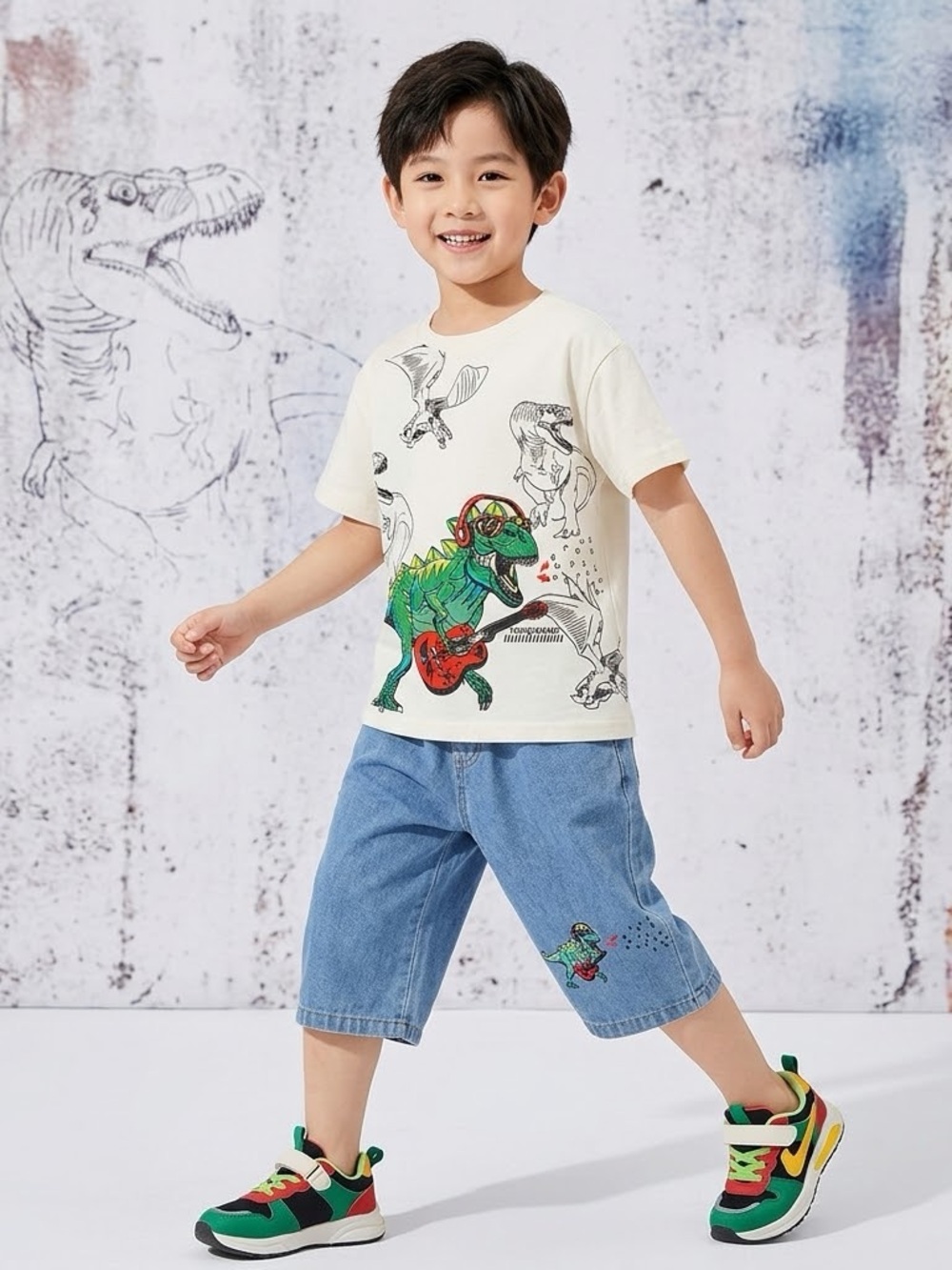NWT Fashion&Best Boys HoneBaby Dinosaur Set Size 130